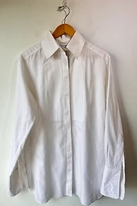 Chanel White Yoked French Cuff Tuxedo Shirt Selected by The Curatorial Dept