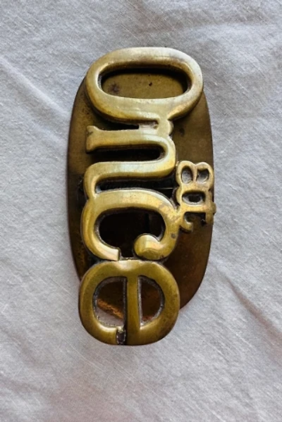 Vintage “At Once” Brass Paper Weight and Paper Clip Selected by KA.TL.AK