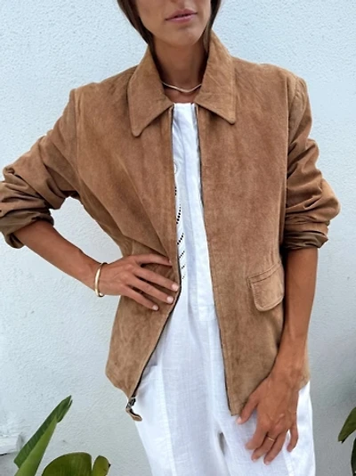 90s Suede Collared Jacket Selected by Madly Vintage