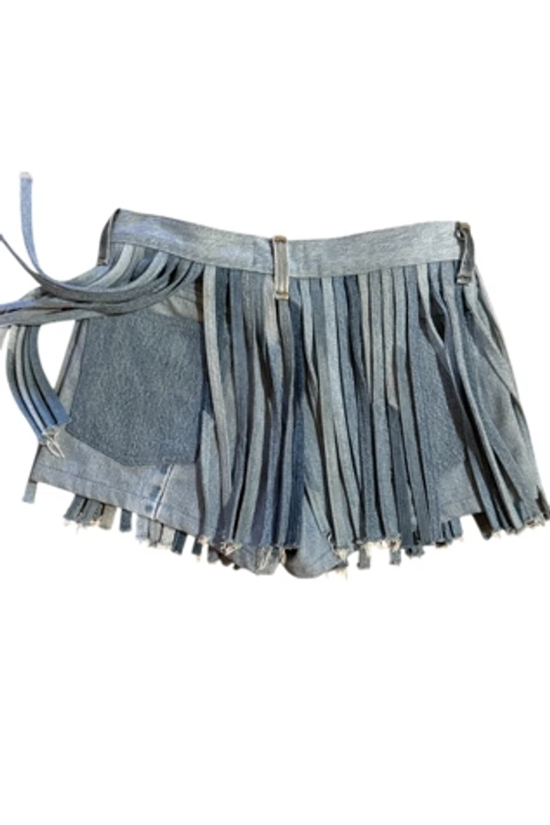 Denim Fringe Jean Shorts Selected by Personal Choice