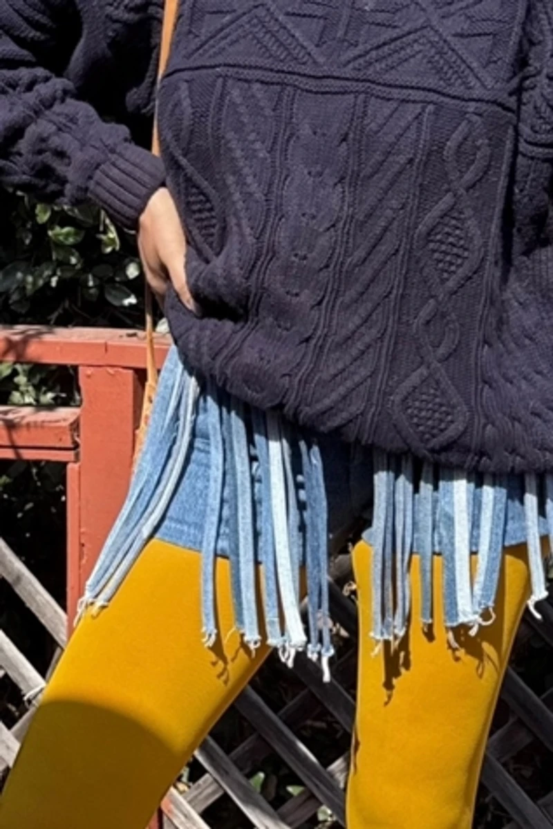 Denim Fringe Jean Shorts Selected by Personal Choice