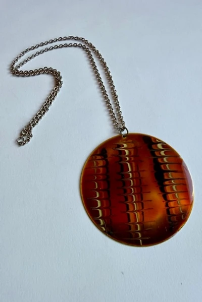 70s Enamel Pendant Necklace Selected by Wax Plant