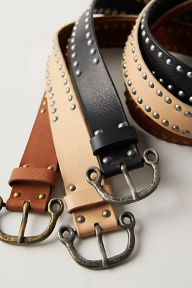 Free People Solar Myth Stud Belt Brown Leather Women S Country Western Boho Chic Free People Starcrossed Studded Belt - Women main image 4