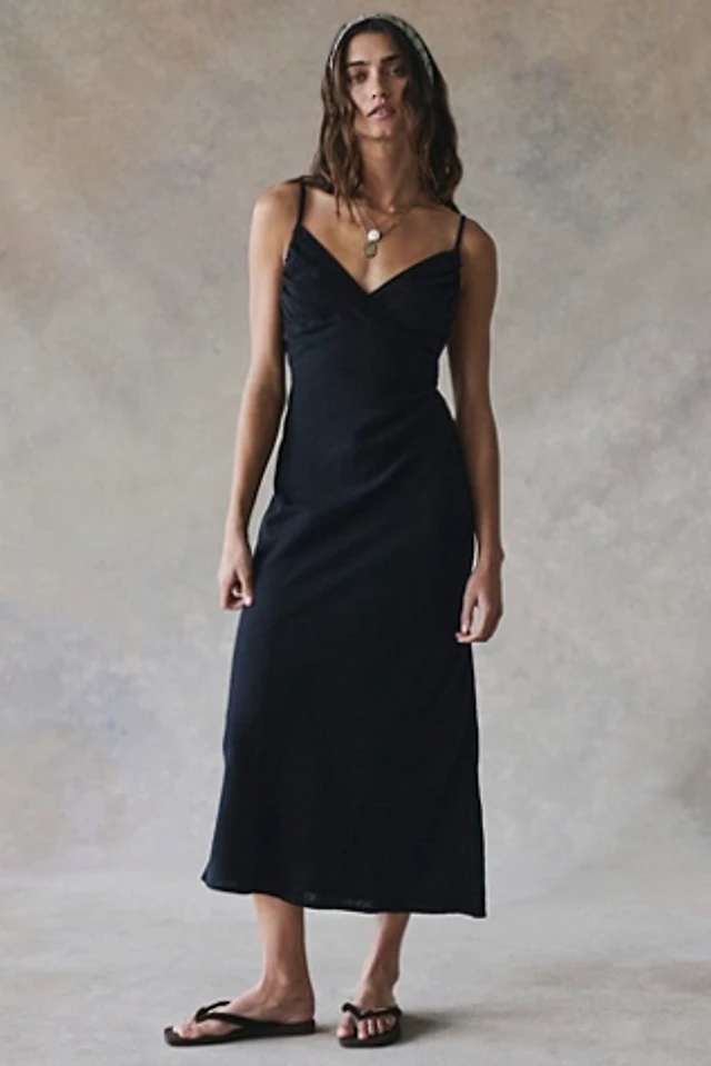 atalia linen denim slip dress Atalia Slip Dress