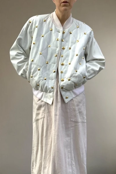 Vintage Quilted Studded Leather Bomber Jacket Selected by SharpLilTeeth