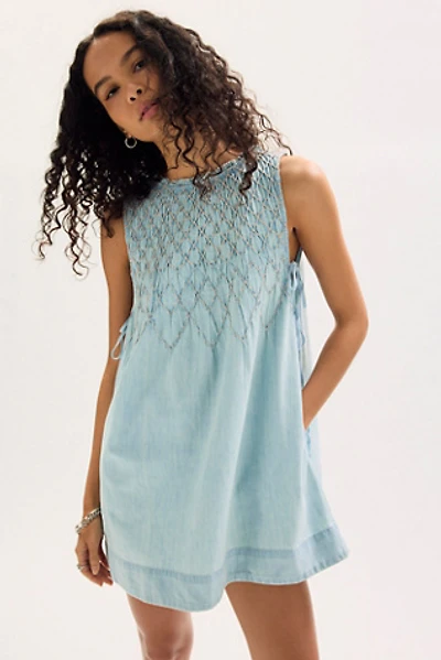 Free People Flower Patch Denim Mini Dress | Pacific City