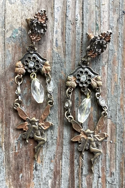 Vintage 1970s Goddess Butterfly Earrings Selected by Cherry