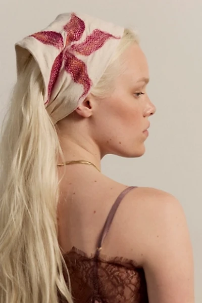 Curried Myrrh One Of A Kind Kantha Hair Scarf | Pacific City display picture 1