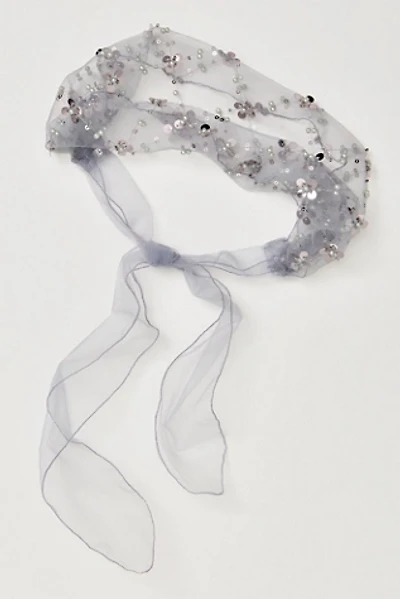 Free People X Curried Myrrh Aberdeen Soft Headband in White & Blue Curried Myrrh Aberdeen Soft Headband - Blue | Editorialist main image 2