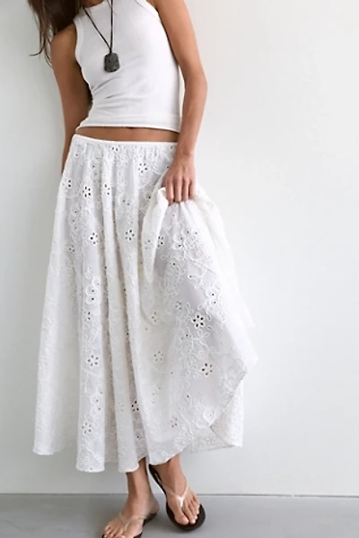 Norma Kamali Flared Cotton Midi Skirt