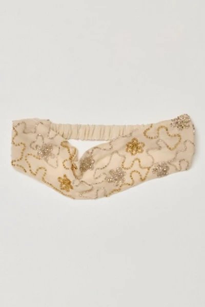 Curried Myrrh x Anthropologie gold poetry headband Curried Myrrh Beaded Sequined Headband | Anthropologie main image 4