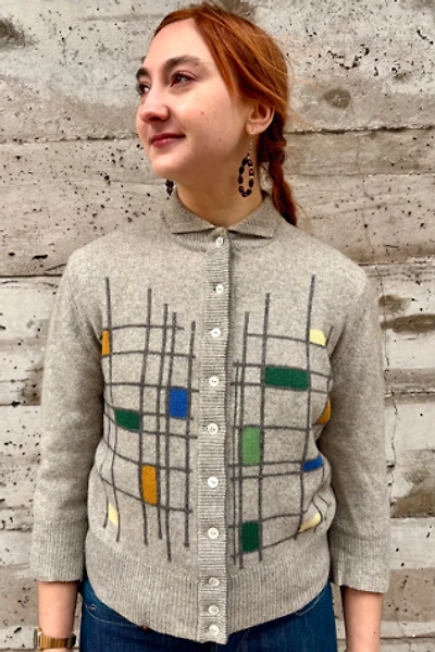 1960’s Mondrian Geometric Cardigan Selected by Nomad Vintage