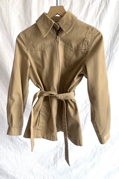 Vintage 1970s Khaki Lightweight Belted Jacket Selected by Grievous Angel Vintage