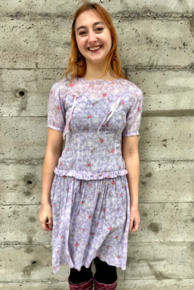1930’s Lavender Print Dress Selected by Nomad Vintage
