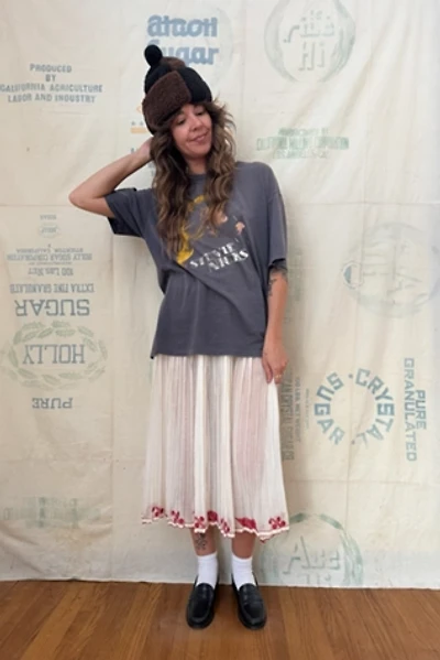 Good Days Vintage 1940s Sheer Embroidered Skirt