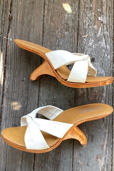 1950s Deadstock Sculptural Lujano Wooden Heels Selected by Cherry