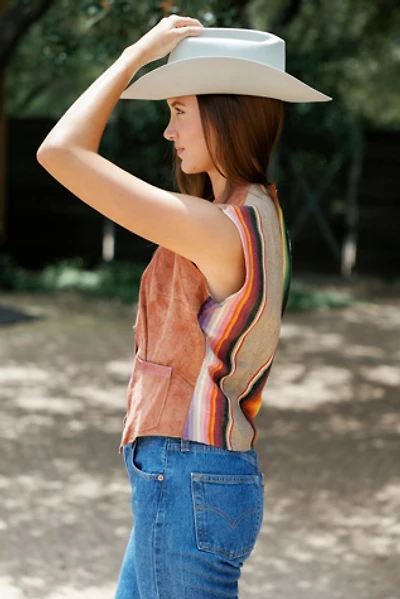 1940s Serape Back Suede Vest by Lauren Owen of Texas