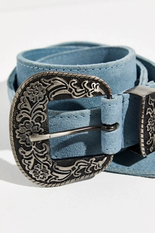 Free People Turquoise Suede Western Buckle Belt Cannon Suede Belt | Free People main image 2