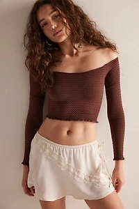 Textured Long Sleeve Crop