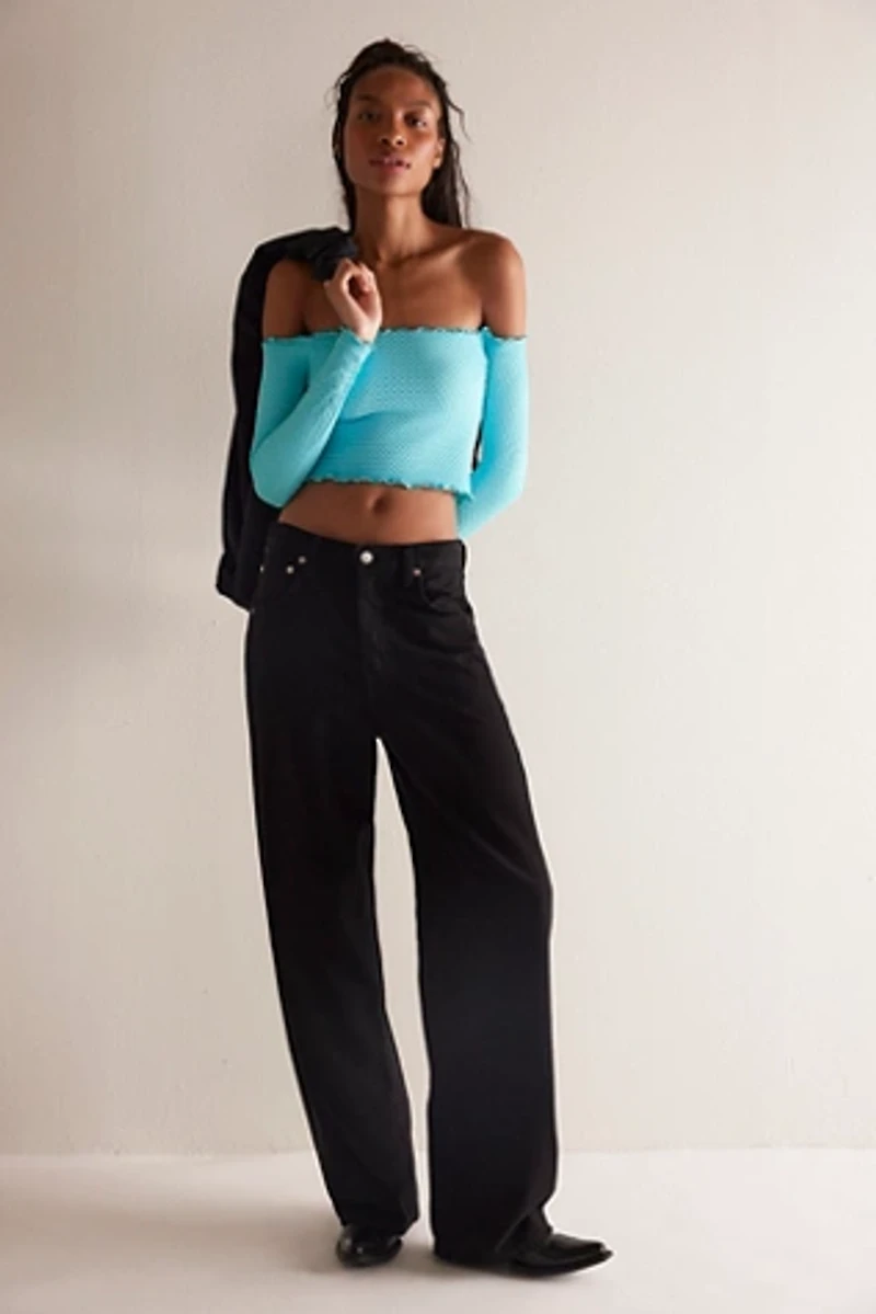 Textured Long Sleeve Crop