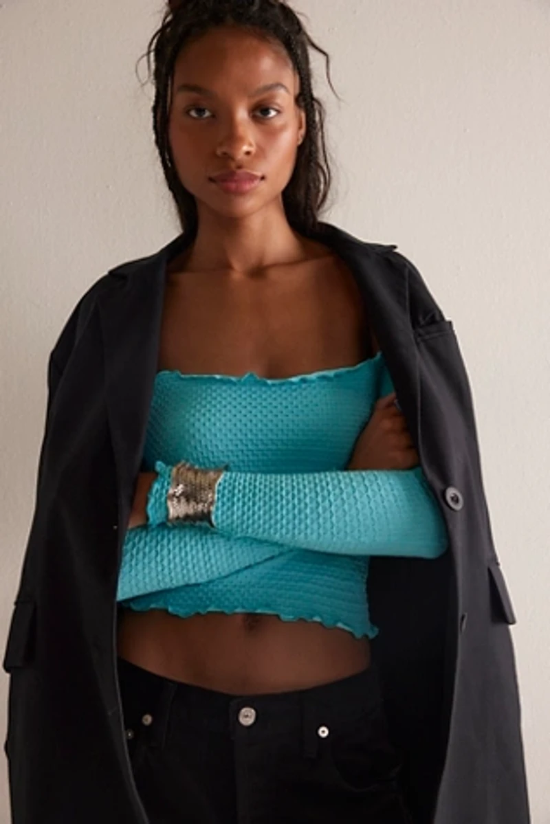 Textured Long Sleeve Crop