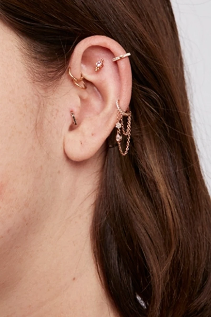 Maria Tash 6.5mm Diamond Eternity Hoop Earring