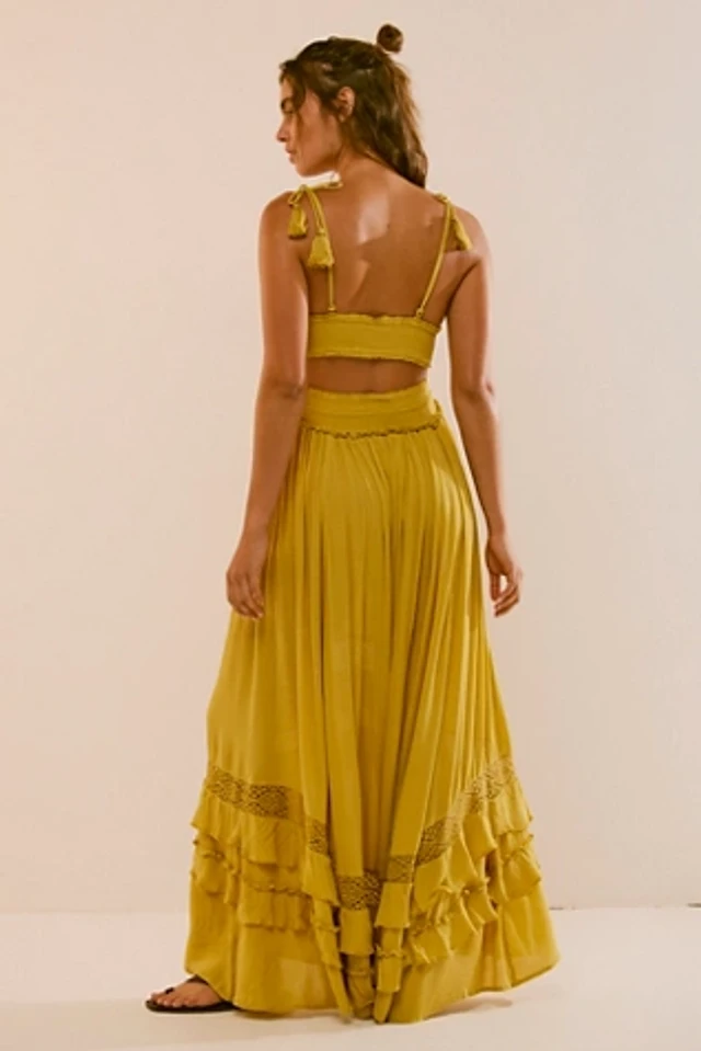 maxi dress straight Haylen Beige Blue Tropical Maxi Dress