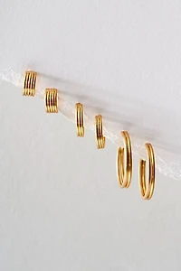 Gold Plated Hoop Earring Set