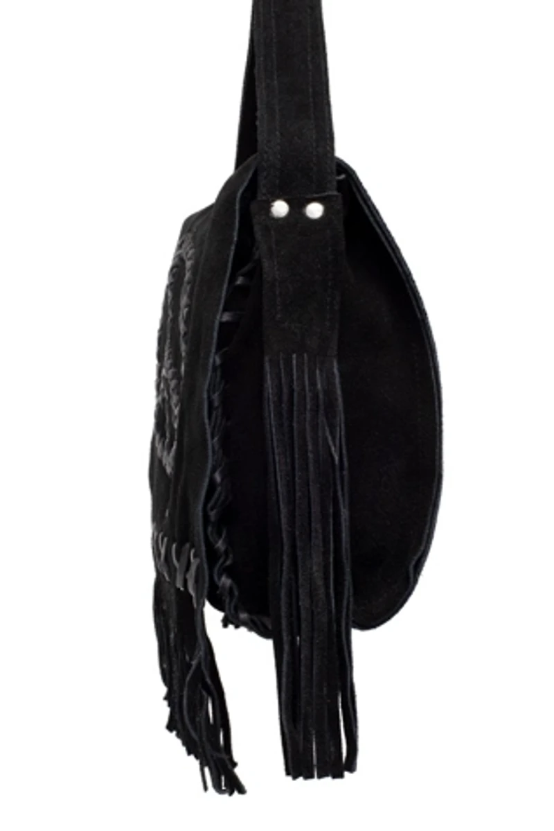 HippieShop Peace Fringe Leather Shoulder Bag