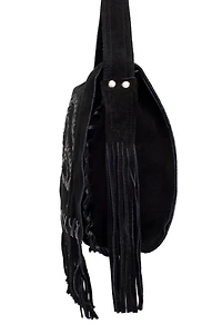 HippieShop Peace Fringe Leather Shoulder Bag