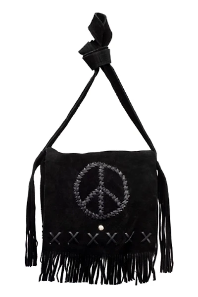 HippieShop Peace Fringe Leather Shoulder Bag