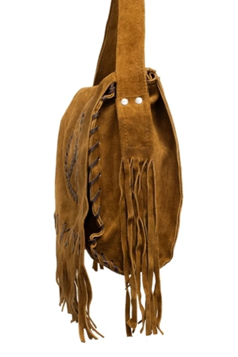 HippieShop Peace Fringe Leather Shoulder Bag