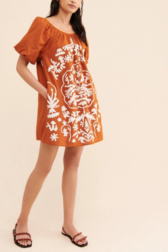 free people bali juliet embroidered mini dress Blue Floral Seaport Midi Dress main image 0