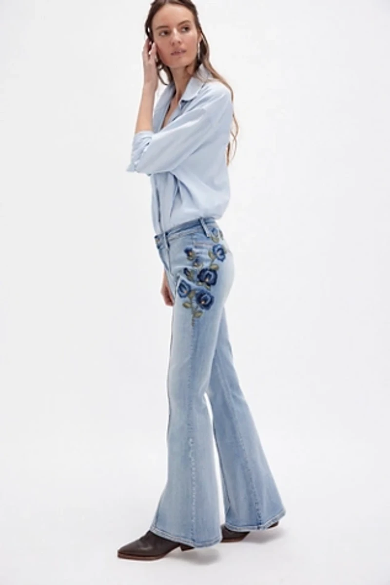 Driftwood Farrah Embroidered Flare Jeans