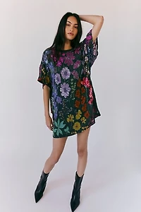 semi mini dresses Long Sleeve Lace V-neck Mini Dress