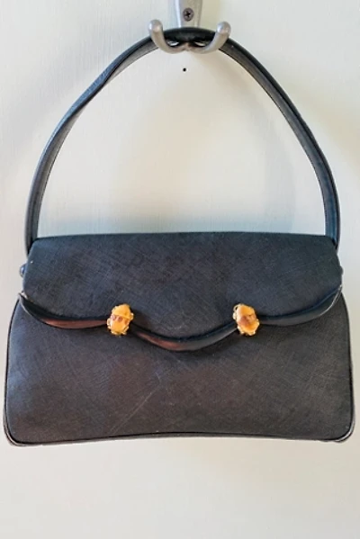 Vintage Leather and Straw Bag Selected by Atlantic Vintage