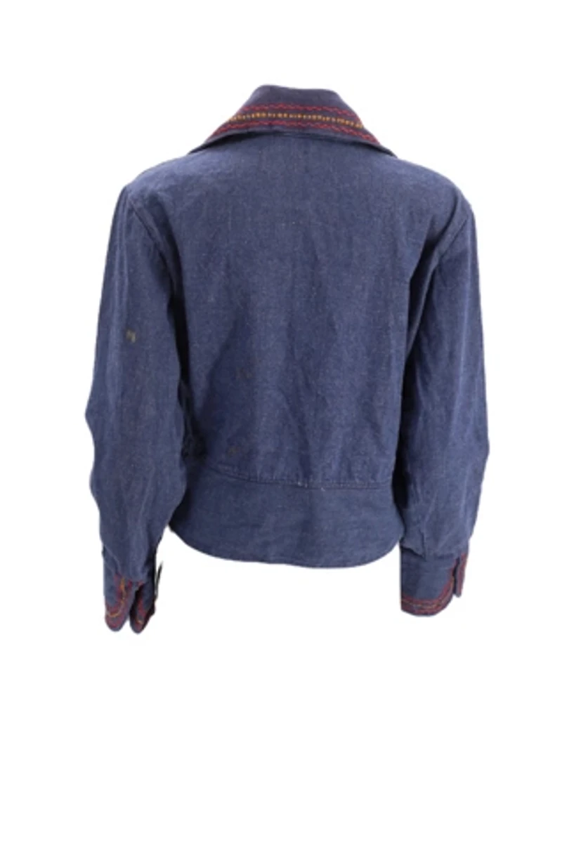 1970s Fire Embroidered Denim Jacket Selected By Ritual Vintage