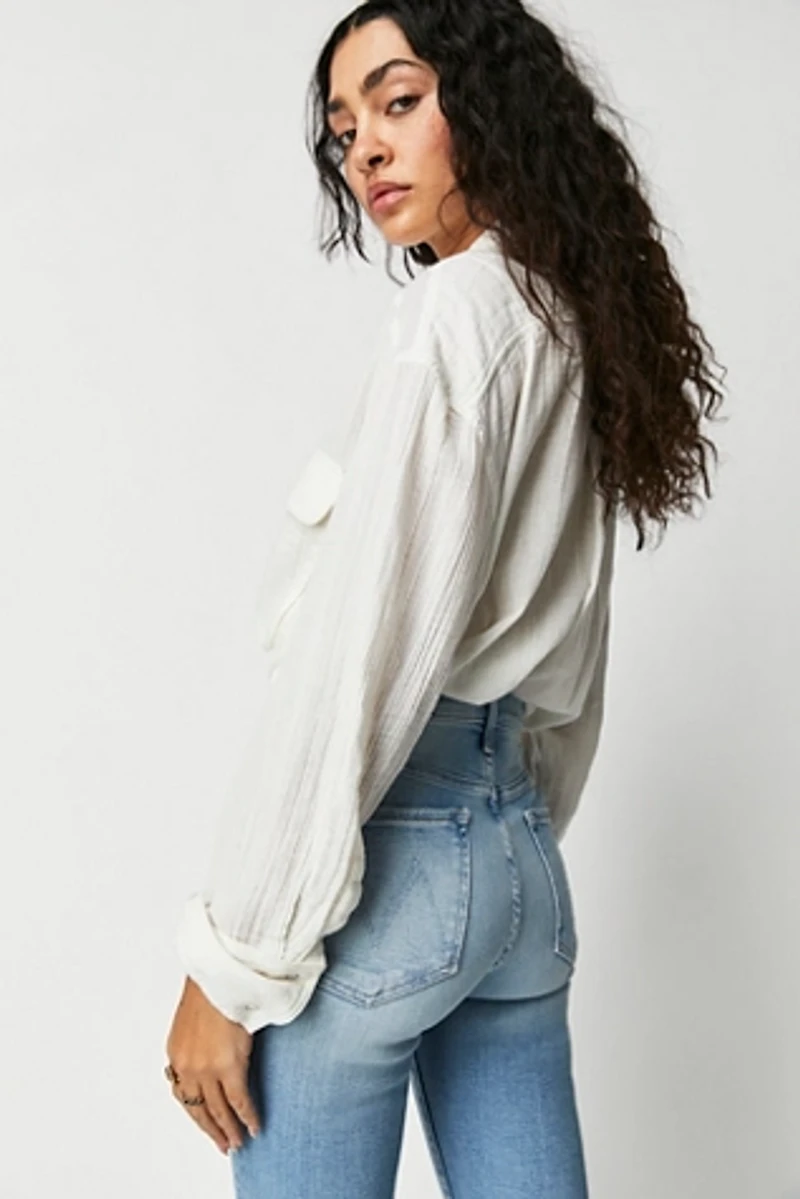 MOTHER The Weekender Frayed Flare Jeans