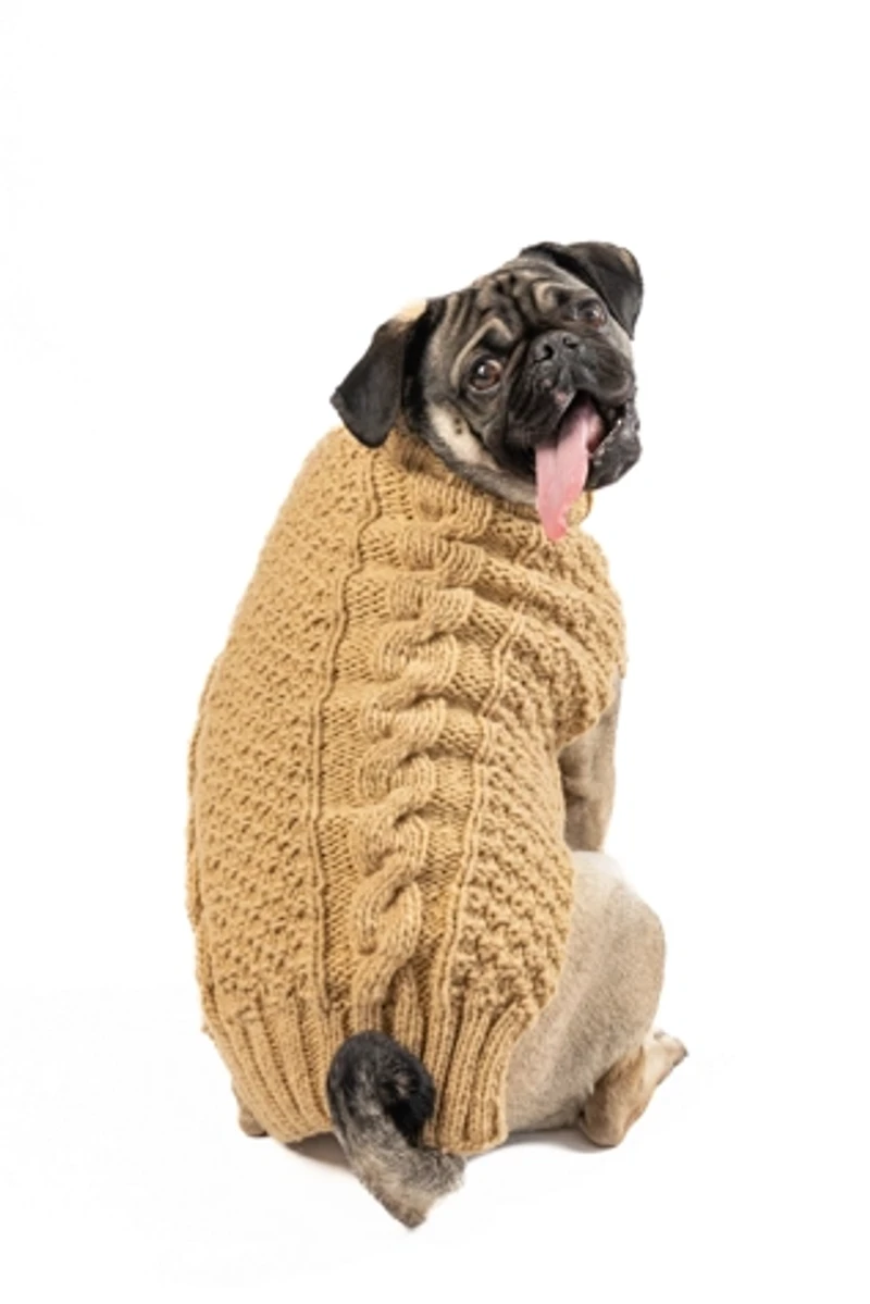 Chilly Dog Natural Cable Knit Sweater
