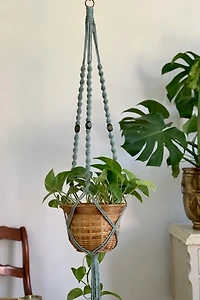 Macramé by Monday Petite Wooden Bead Plant Hanger