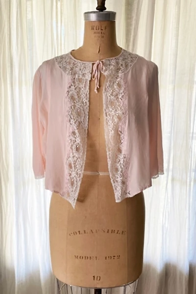 Vintage 1940's Pink  Bed Jacket Selected by FernMercantile