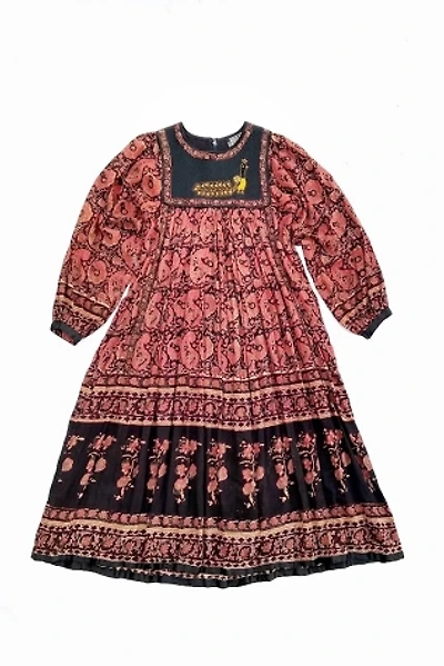 Vintage 1970's India Peacock Quilted Yoke Gauze Dress Selected by Garbage Soup