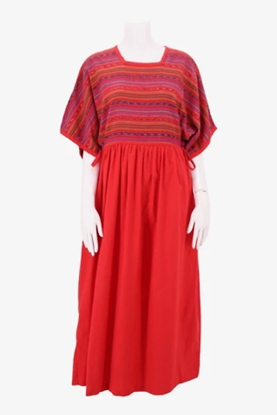 1980s Ikat Print Peasant Dress Selected By Ritual Vintage