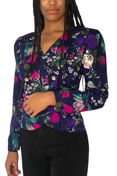 Vintage Floral Jacket With Peplum Selected by Ankh By Racquel Vintage