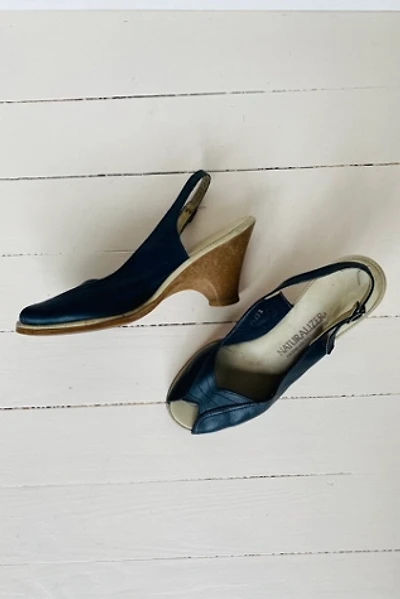 Navy Slingback Wedge Selected by Atlantic Vintage
