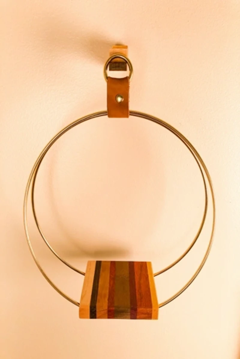 Honorable Oak Brass and Exotic Wood Plant Stand