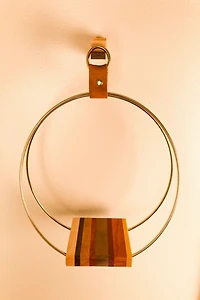 Honorable Oak Brass and Exotic Wood Plant Stand