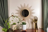 Honorable Oak Brass and Exotic Wood Plant Stand