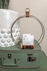 Honorable Oak Brass and Exotic Wood Plant Stand