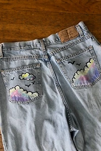 1990's Hand Painted Stone Wash Denim Selected by Cherry